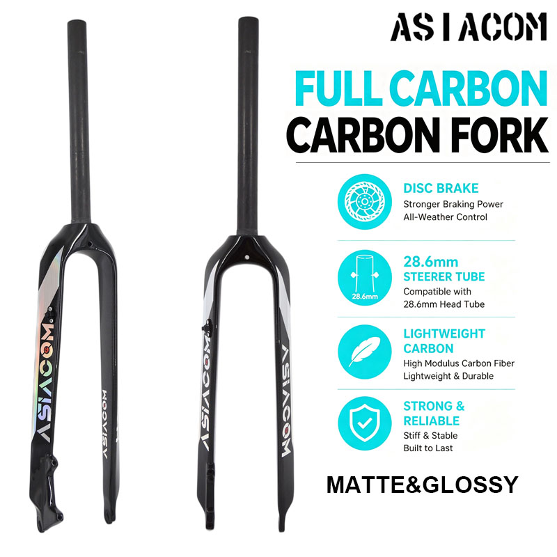 Laser Tube Replacement - ASIACOM Pełnocarbonowy Sztywny Widelec MTB, Rura