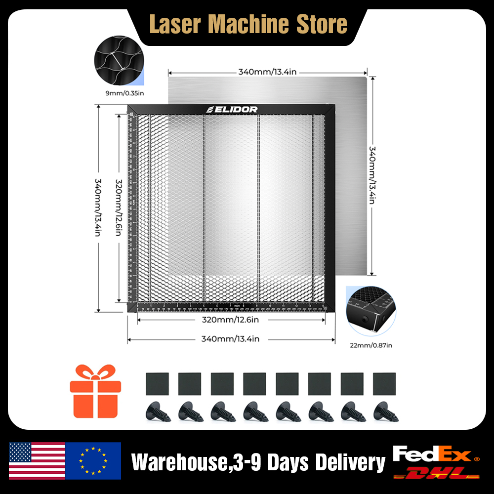 Industrial Laser Table - Stół roboczy ELIDOR Laser Honeycomb 340x340mm
